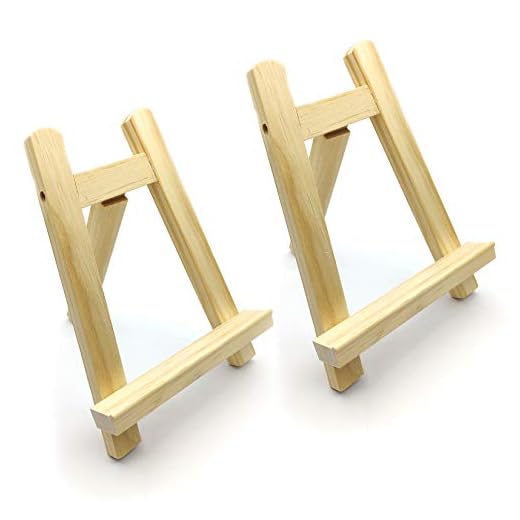 HAOCHEN Set 2 Piezas Caballetes de Mesa de Madera, Caballete Pintura Sobremesa Madera de Pino Pequeña para Mostrar Arte Lienzos Caballete Pintura Niños Dibujar, Acuarela y Acrílica - 20x5 CM