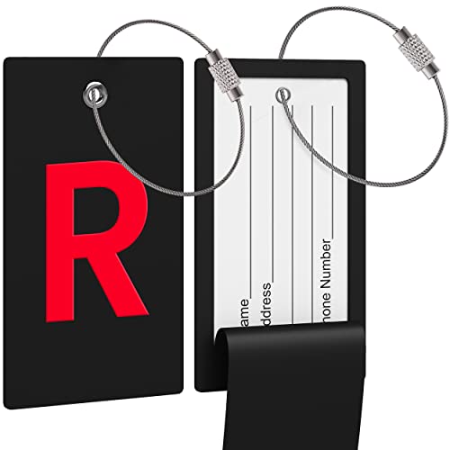Highwind Luggage Bag Tag Initial - Fully Bendable Tag w/Stainless Steel Loop