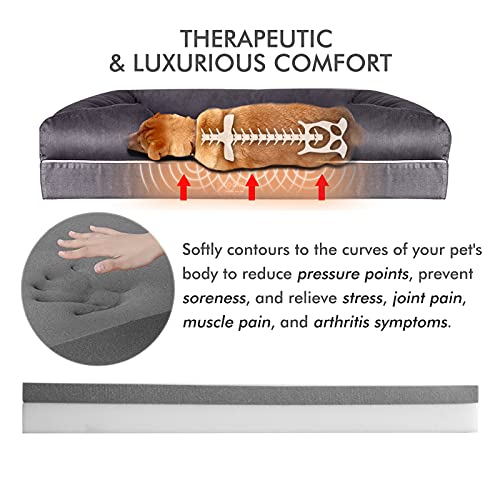 Loaol Large Dog Bed Soft Orthopedic Memory Foam, Waterproof Liner & Bolster Design For Large/Extra Large Dogs, Durable, Washable Cover & Breathable Construction For A Comfortable And Relaxing Sleep #TOP2