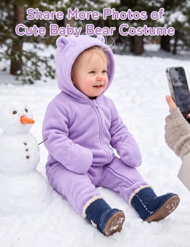 Babymine Newborn Baby Girl Fall Outfits 0-3 Months Winter Onesie Purple - image 5