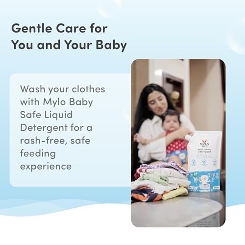 Image of Mylo Baby Detergent Liquid For Clothes | Anti - Bacterial | No Harmful Chemicals, No Allergens & No Artificial Colours (500 ml (Pack of 1))