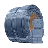 eSUN PLA Refill Filament 1.75mm, Spulenloses 3D Druck Filament Maßgenauigkeit +/- 0.05mm, 1 kg pro Spule, 2 Spulen für 3D Drucker, Grau-2KG