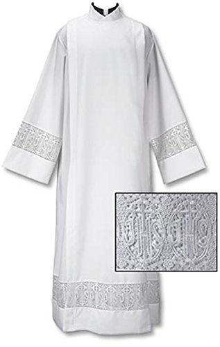 Polyester Latin Cross and IHS Lace Front Wrap Alb2