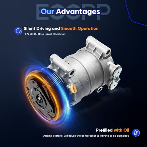 Image of ECCPP AC Compressor 1996-2005 for Chevrolet Astro 4.3L | 1996-2005 for GMC Safari 4.3L Fast Cooling AC Compressor with Clutch