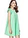 Romwe Women's Ruffle Trim Sleeve Summer Beach A Line Loose Swing Dress Green L