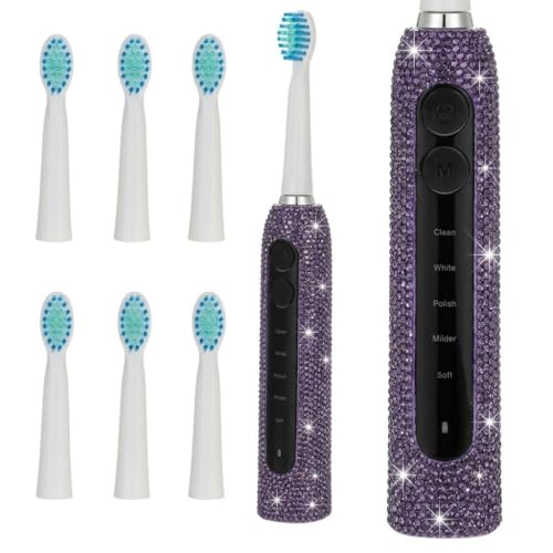 Veseek �_�C�������h�\�j�b�N�d�����u���V �L���L���[�d�����u���V ��l�p 6�{�̃u���V�w�b�h�t�� �U�����u���V-5���[�h USB-C�����[�d2���X�}�[�g�^�C�}�[ IPX7�h��(�p�[�v��)