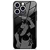 Anime Phone Case for iPhone 16 Pro Max, 9H Tempered Glass Back Soft Silicone Bumper, Japanese Manga Style Glossy Cover