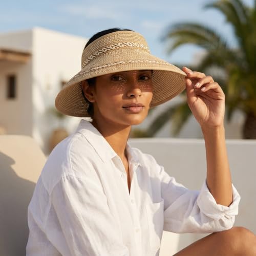 Sombrero visera de paja plegable Magid miniatura 2