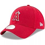 New Era Women's MLB Core Classic 9TWENTY Team Color Home Adjustable Hat Cap One Size Fits All - Los Angeles Angels Red