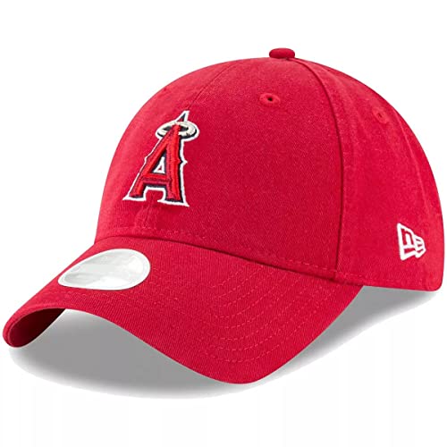 New Era Women's MLB Core Classic 9TWENTY Team Color Home Adjustable Hat Cap One Size Fits All - Los Angeles Angels Red