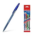 Erichkrause - Penna a sfera e roller confezione da 4 penne R-301 Original Stick 07 - Punta da 07 mm - Inchiostro ad asciugatura rapida - Corpo esagonale con impugnatura - Colore blu