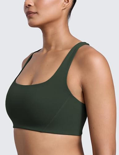Image of CRZ YOGA Butterlift Square Neck Sports Bras | Double Lined, Light Support, Non Padded, Yoga, Buttery Soft, V-Shaped Racerback, for Women