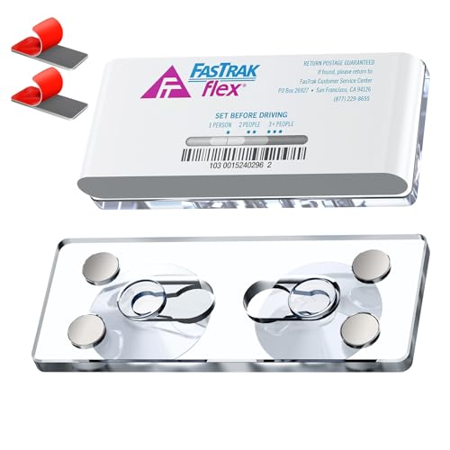 Magnetic FasTrak Flex Holder for Windshield – Custom Fit for FasTrak & FasTrak Flex Transponders, UV & Heat Resistant, Easy Tool-Free Installation & Clean No-Residue Removal.