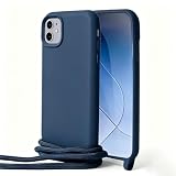 Handodo スマホケース iphone 11用 ケース スマホ シリコン カバー 耐衝撃ケース ストラップ付きケース スマホショルダーケース 携帯ケース フルカバー 調節可能なショルダー 紐付き 首かけ 斜めがけ 薄型 カメラ保護 おしゃれ 軽量 シンプル 頑丈 ダックブルー