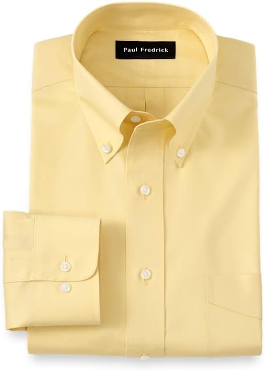 Paul Fredrick Men's Tailored Fit Cotton Non-Iron Pinpoint Cotton Dress Shirt