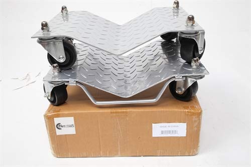 Set Of (4) 3" Auto Dolly Wheel Tire 12"X16" Skate Castor Silver Auto Car Bearing #TOP6