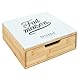 HOME DECO FACTORY, KA5953, Capsule Holder Drawer in Wood and Glass, Organized Storage for Coffee and Tea, Modern Design, Easy to Maintain, Dimensions 30x10x30 cm, Brown and White Color