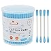 HOMEFOX Cotton Swabs Buds Double Side Tightly Wrapped Cotton Tips Paper Stick, Organic Soft Gentle Chlorine-Free, Round & Spiral (200 Count, Black)