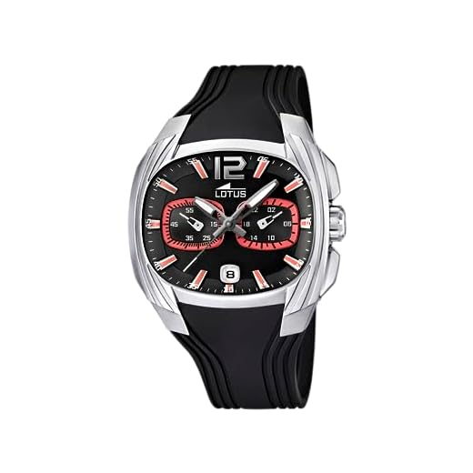 LOTUS Reloj Hombre 15756/6 Outlet Caja de Acero Inoxidable 316l Gris Plata Correa de Caucho Negro