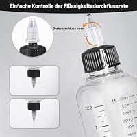 Amentalove 6 Stück Quetschflasche 250ml,8oz Transparent Squeeze Flasche mit Skala,Kunststoff Dosierflasche mit Kappen,Plastik Klare Ölspender Quetschflasche für Flüssige Sauce Ketchup Öl Soja Essig – Ansicht 4