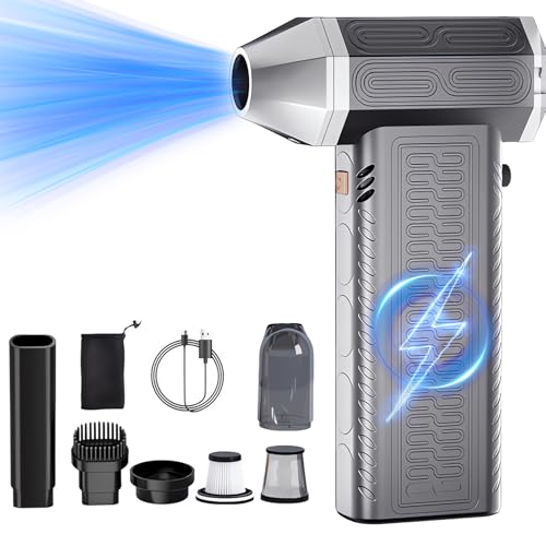 3 in 1 Electric Compressed Air Duster Vacuum Cleaner Stepless Speed Rechargeable Cordless Air Blower Air Cleaner for Car Dryer PC Keyboard Cleaner