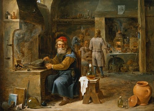 Tableau Toile Affiches d'Art l'Alchimiste David Teniers Décoration Murale 60x90