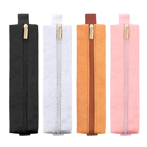 Lusofie 4 Stück Elastische Stiftehalter Notizbuch Stifteband Mit Schlaufen Wiederverwendbare Dupont-Papier Verstellbare Stiftetasche Pen Loop Für Tagebuch Notizbuch Planer Tablet(4 Farben)