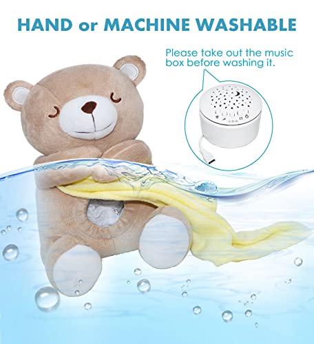Baby Sleep Soother, Cry Activated Sensor Teddy Bear Lullabies & Mom Heartbeat, Nursery Toddler Star Night Light Projection Sleep Aid, Unique Baby Girl, Baby boy and New Baby Gifts - Image 6