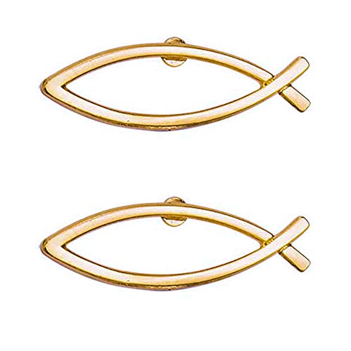 Sterling Gifts Fish Outline Gold Pins (Set of 2) Sign of a Christian