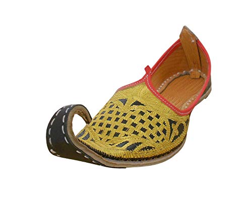 Jutties de hombre en cuero negro y dorado perfectos para bodas tradicionales en talla 45