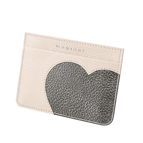 Porta-Cartão Feminino em Couro Bovino Legítimo p/Cartões, CNH e Notas Dobradas Mariart 668 (Off White/Onix)