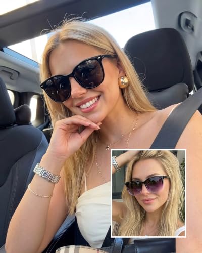 Image of 2 Packs Sunglasses for Women Polarized UV400 Protection Lens Big Frame Fashion Glasses Trendy Stylish Shade