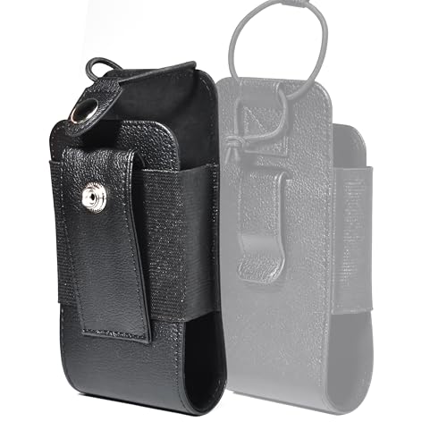 HYS Funda de poliuretano para radio con clip para cinturón, compatible con Baofeng, Kenwood, Quansheng, Motorola, Walkie Talkie, Black, moda