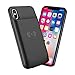 NEWDERY Upgraded iPhone X Xs Battery Case Qi Wireless Charging Compatible, 6000mAh Slim Extended Rechargeable External Charger Case Compatible iPhone X Xs 10 (5.8 Inches Black)