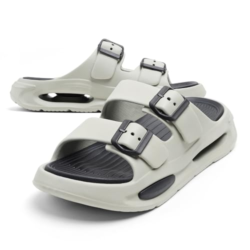 Image of DOCTOR HEALTH SUPER SOFT Men EVA Double Strap Sandals | Adjustable Buckle Comfort Slides | Lightweight Anti-Slip Casual Slippers for Indoor Outdoor Everyday Wear