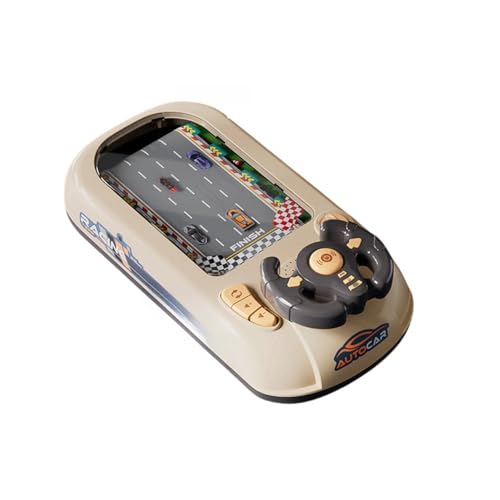 WXQ子供用レーシングゲーム機、ステアリングホイール運転玩具、ドライビングシミュレーター、子供用、教育シミュレーションごっこ遊び、ドライビングレーシングカーゲーム、レーシング障害物回避マシン、模擬運転おもちゃ (ホワイト)
