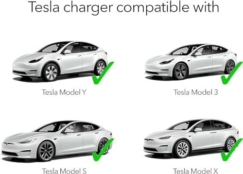 Image of Lectron Level 2 Tesla Charger - 240V, 40 Amp, NEMA 14-50 Plug, 16 ft Extension Cord - Portable Electric Car Charger for Tesla - Compatible with All Tesla Models 3 /Y /S /X