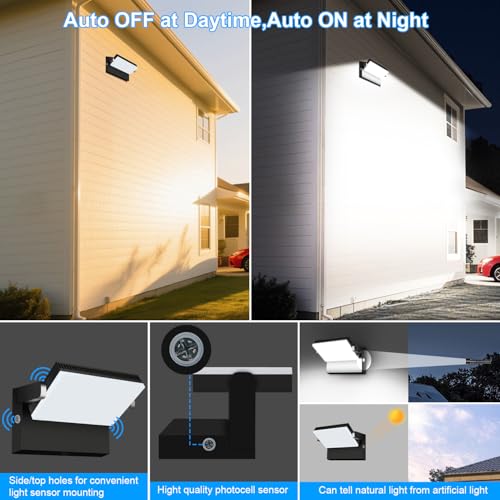 Image of ledmo 150W LED Outdoor Wall Pack Light with Dusk to Down Photocell 360 Rotatable Head Commercial Security Light 21000lm IP68 5000k Floodlight Fixtures for Yard Building Barn Warehouse Shop