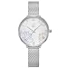 Produktbild Alienwork Armbanduhr Damen Silber Metall Mesh Armband Edelstahl Weiss Elegant