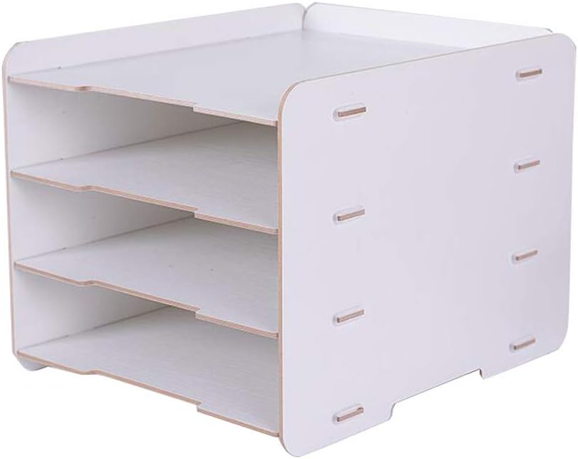 Storage Box Office File Rack A4 Desktop Organizer Folder Information Frame Vertical Section Rack Book Box HUYP (Color : Wood) : Office Products