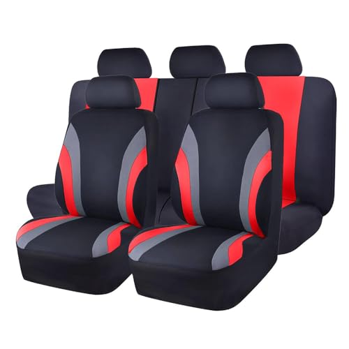 LXTICVV Car Seat Covers for Koenigsegg Agera Final Edition 2018, Soft Breathable Full Set Car Seat Protectors, Durable Front and Back Seat Cover Protective, Interior Car Accessories, B Black Red