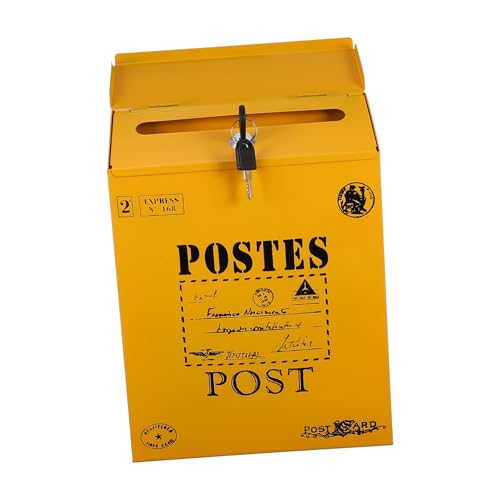 Boîte aux lettres verrouillable vintage murale adaptée courrier et usage extérieur