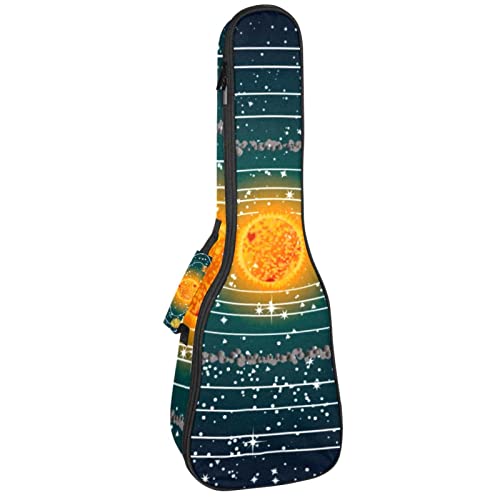 Housse pour ukulélé ténor rembourrée anti-choc motif galaxie