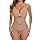 SHAPERIN Women Tummy Control Bodysuit Shapewear Waist Trainer Body Shaper V Neck Slimming Leotard Sculpting Body Suit, Beige, S