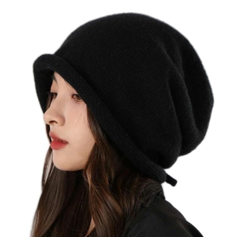 Chapeau empilé femme pop noir parfait pour les sorties urbaines et les journées fraîches