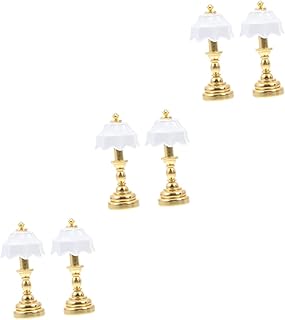 NUOBESTY 6 Pcs Dollhouse Table Lamp Mini Accessories Miniature Dollhouse Miniature House Mini Lights for Centerpieces Mini Desk Light Mini Dollhouse Desk Lamp Mini House Decor Creative Lamp