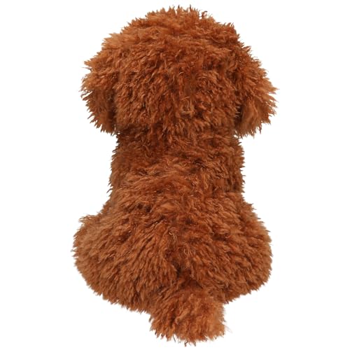 Depesche 14057 TOPModel Fur Ever Friends - Kuscheltier Hund Teddy, mit lockigem Fell in Dunkelbraun, ca. 30 cm großes Plüschtier