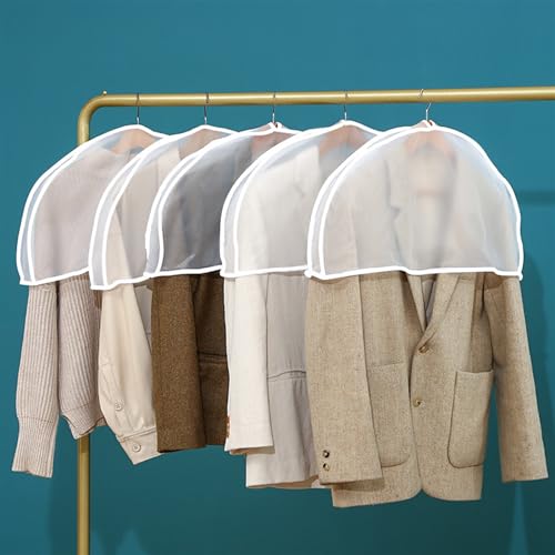 Garment Bags 10 Pcs Clothing Dust Cover Hanging Bag, Household PEVA Transparent Coat Dust Cover, Half Suit Clothing Dust Cover Clothing dust Cover4