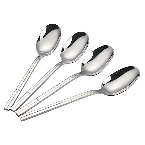 Minekkyes Juego de 12 cucharas de mesa de acero inoxidable Cover