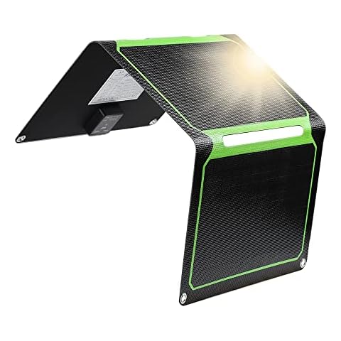 SUNYIMA Portable Solar Panels, 21W Monocrystalline Foldable Solar Panel Charger with USB QC3.0 Built-in Voltage Stabilization System for Smart Phone, Camping Lanterns, Small Fans Monitor Cover